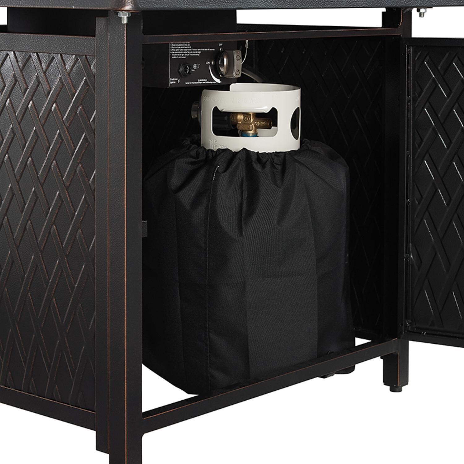 Ultimate Patio 63693 Palm Way 32-Inch Square Aluminum Propane Gas Fire Pit - Tank Storage thumbnail