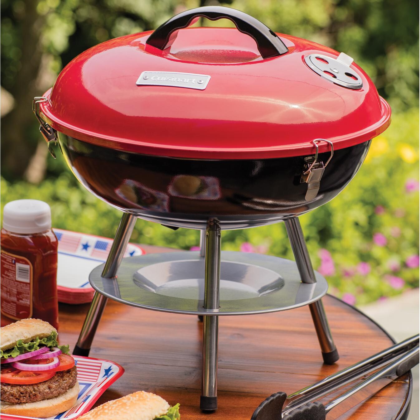 Cuisinart 14-Inch Charcoal Grill - Red -Lifestyle thumbnail