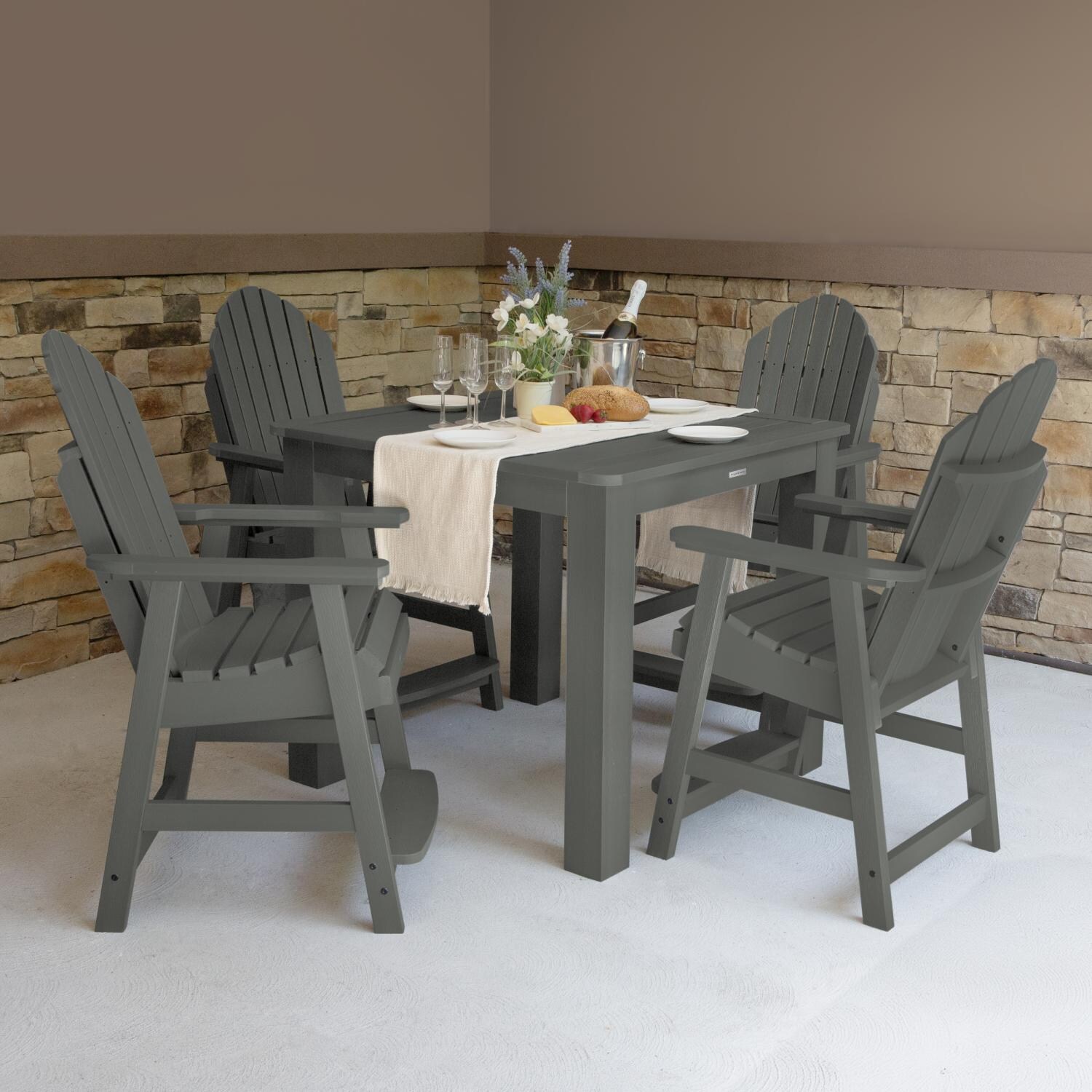 Dream Bay 5 Pc Square Counter-Height Dining Set in Coastal Teak by Lakeview Outdoor Designs - Lifestyle thumbnail