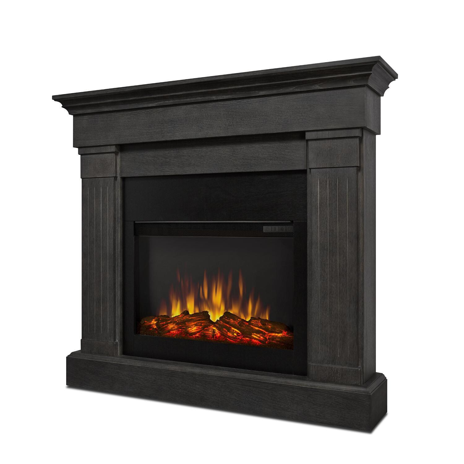 Real Flame 8020E-GRY Crawford 47-Inch Slimline Electric Fireplace W/ Mantel - Gray thumbnail