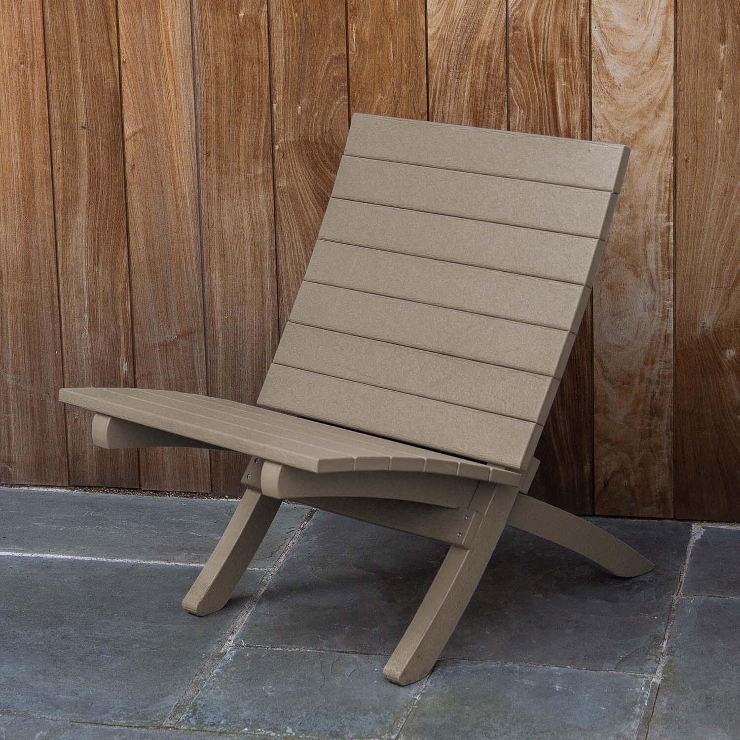 Hazel Cove Recycled Plastic Folding & Stacking Dining Side Chair in Cabana Tan by Lakeview Outdoor Designs