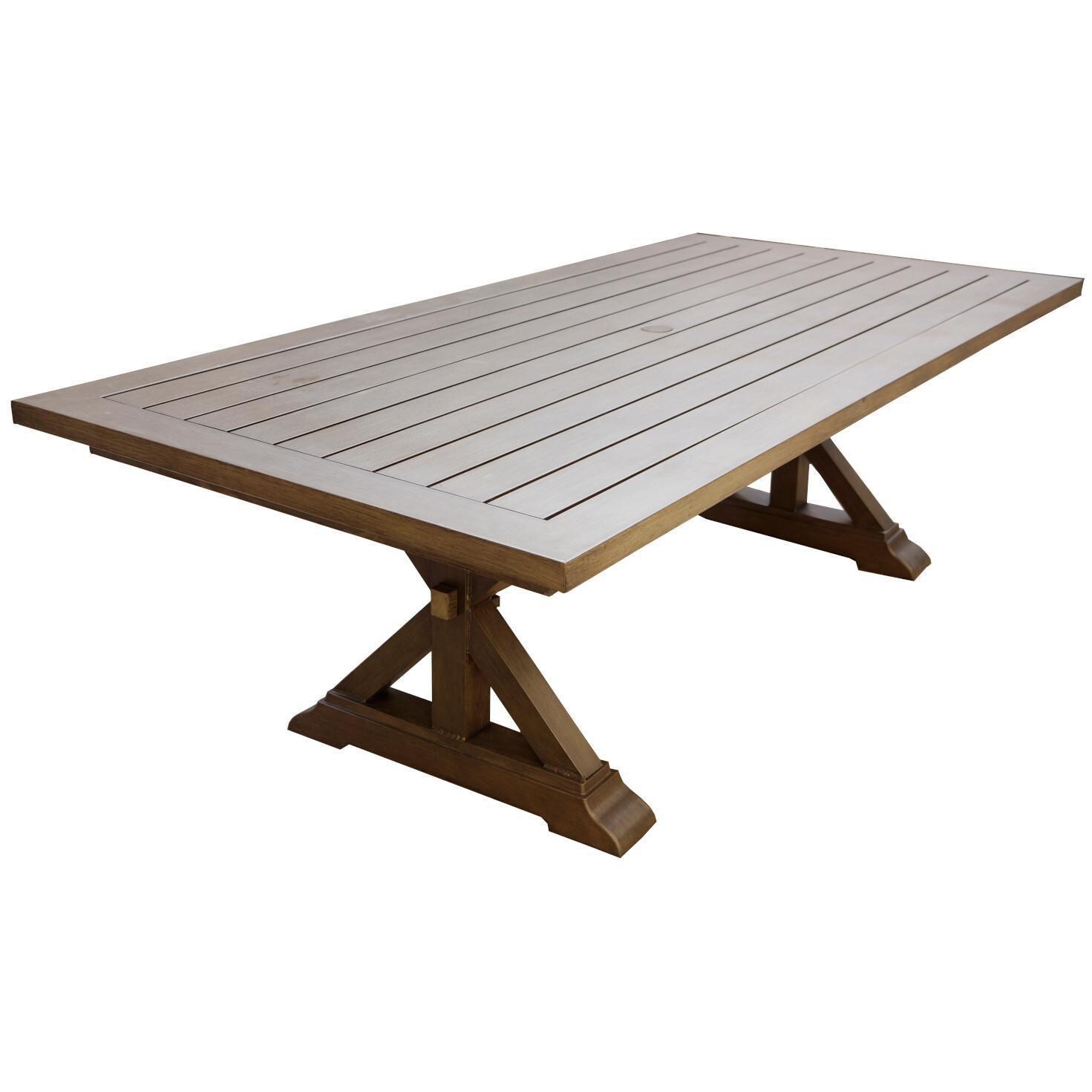 Darlee B/27-9PC-27RLD Brooklyn 9 Piece Aluminum Patio Dining Set W/ 86 X 44 Rectangular Table & Sesame Cushions - Dining Table thumbnail