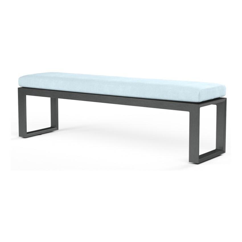 Redondo 72 inch Aluminum Bench w/ No Welt in Slate/Canvas Skyline by Sunset West - White Background thumbnail