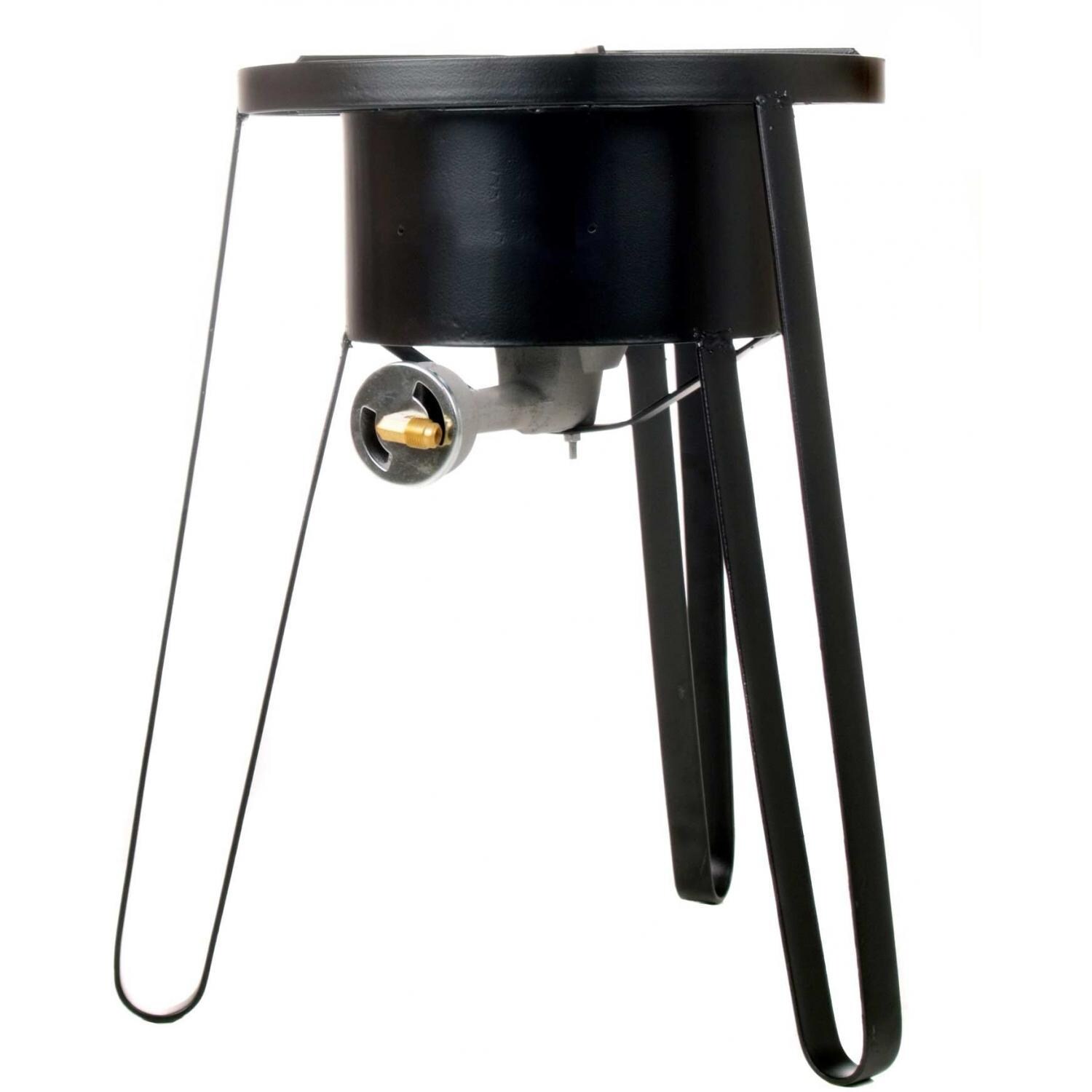 Cajun Cookware 1-Burner High Pressure Propane Gas Burner On Stand - Side View thumbnail