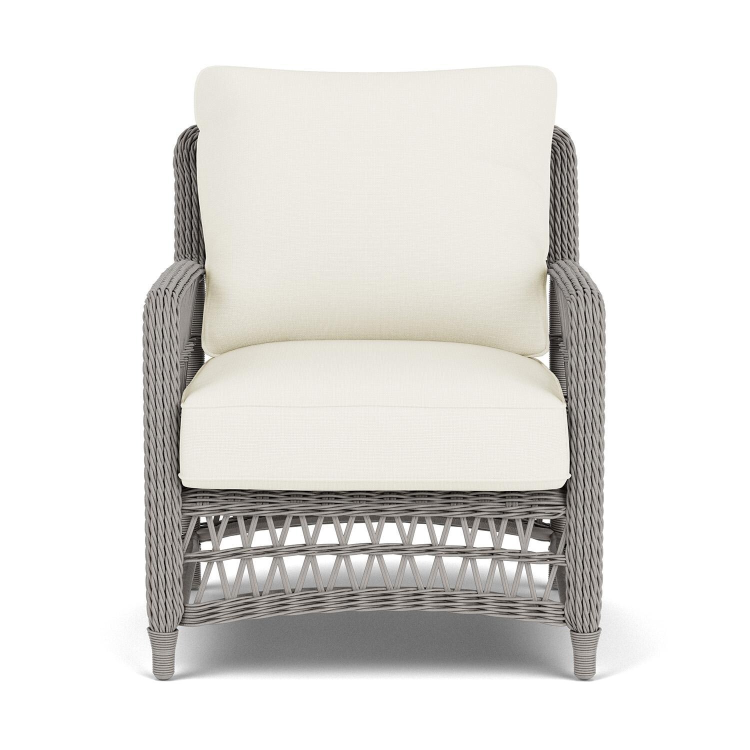 Mackinac Wicker Club Chair in Putty/Sailcloth Salt By Lloyd Flanders