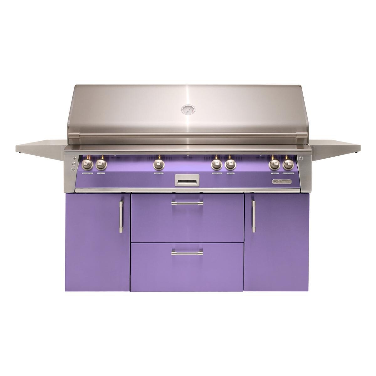 Alfresco ALXE 56-Inch Freestanding Natural Gas All Grill With Sear Zone And Rotisserie in Blue Lilac - ALXE-56BFGC-NG-S4005