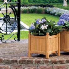 Natural Shorea 15-Inch Square Planter Box By Oxford Garden image