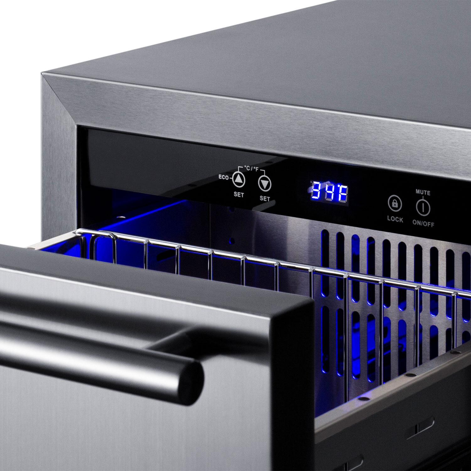 Summit SPR182DOSH34 18-Inch 2-Drawer Refrigerator - Drawer Opened W/ Control Panel thumbnail