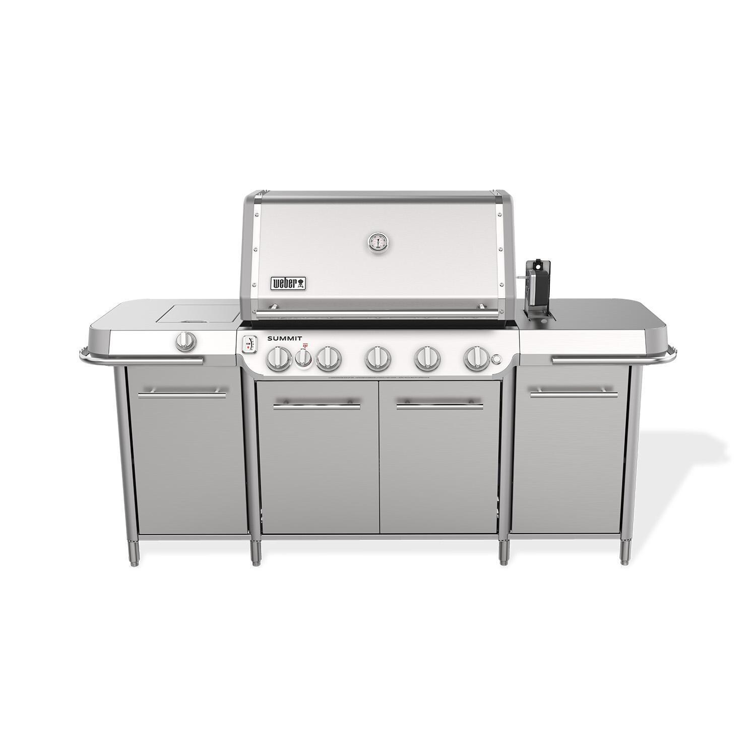 Weber 1500091 Summit GC38 S Propane Gas Grill Center - Stainless Steel - Rotisserie - White Background thumbnail