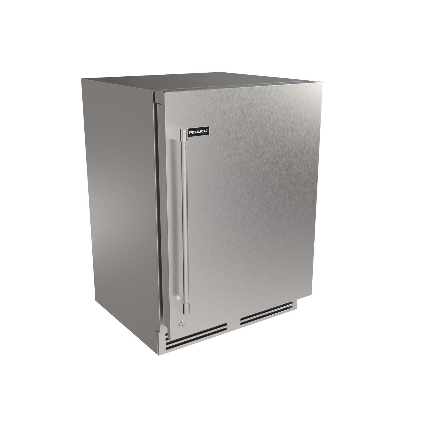 Perlick G5 Core 24-in Stainless Steel Indoor/Outdoor Refrigerator w/Door Lock & Two Tone Handle - Left Hinge - White Background thumbnail