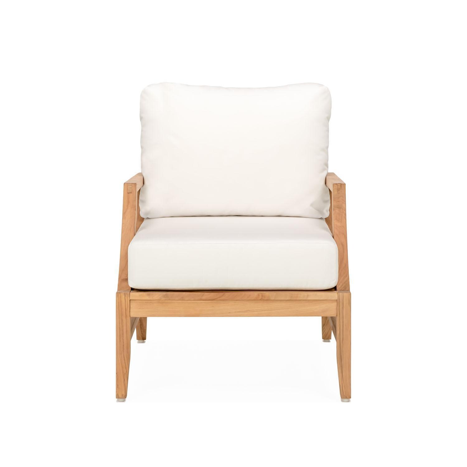 Teak + Table Charleston 5 Piece Lounge Set in Natural - Club Chair - White Background thumbnail