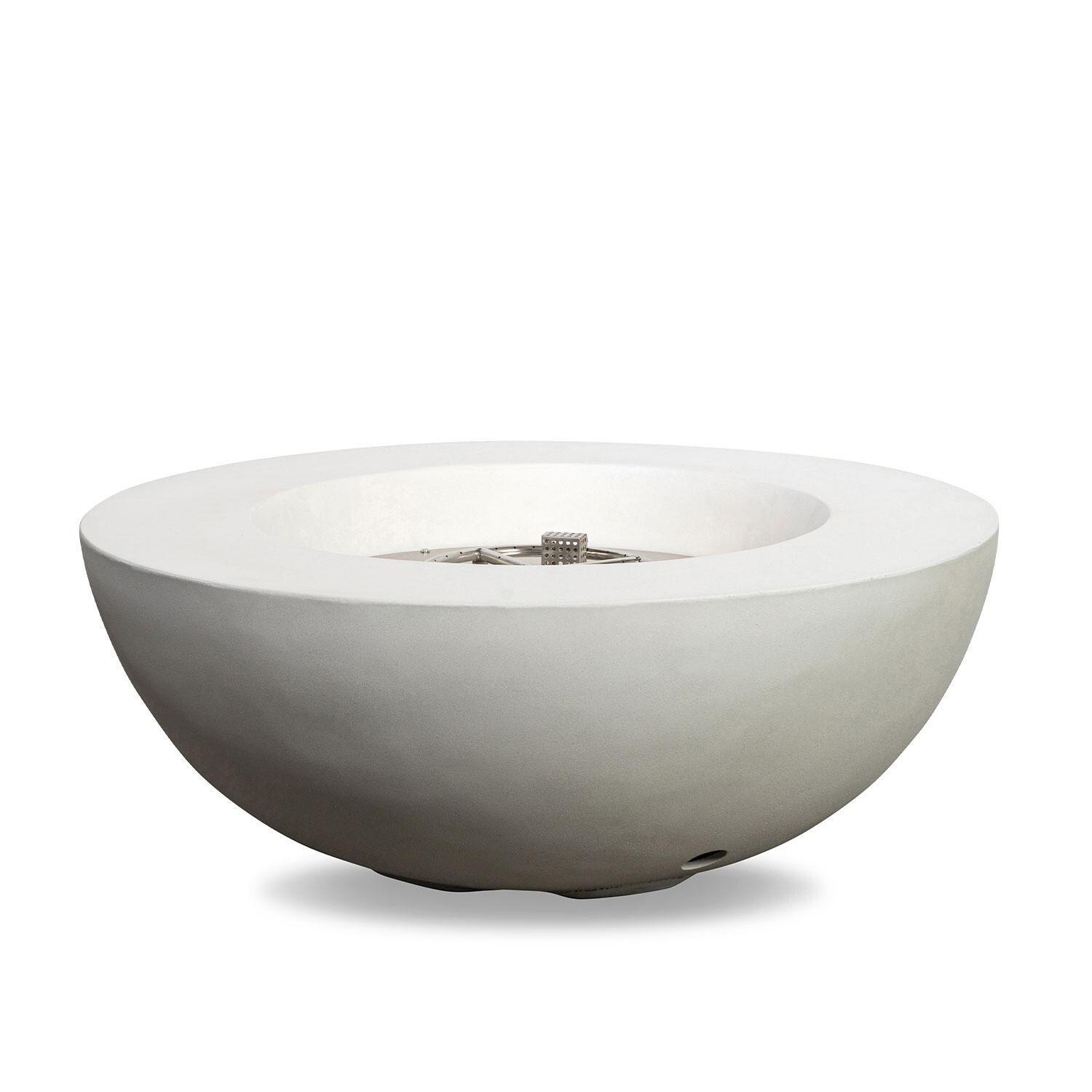 Glenwood 42-in Round Concrete Natural Gas Fire Pit w/ Push Button Ignition in White by Lakeview Outdoor Designs - Empty - White Background thumbnail