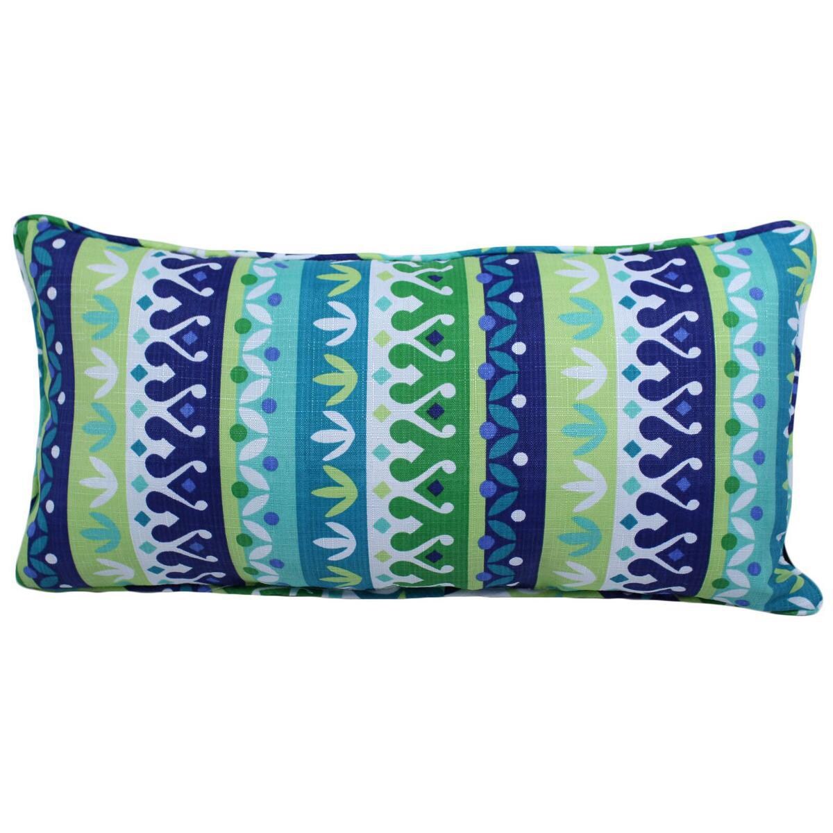 Sea Grass Pattern Outdoor Lumbar Pillow Piping By Lava Pillows