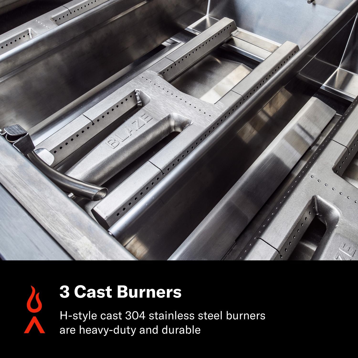 Blaze BLZ-4PRO-NG Professional LUX 44-in 4-Burner Built-In Natural Gas Grill w/ Rotisserie - Cast Burners - Detail thumbnail