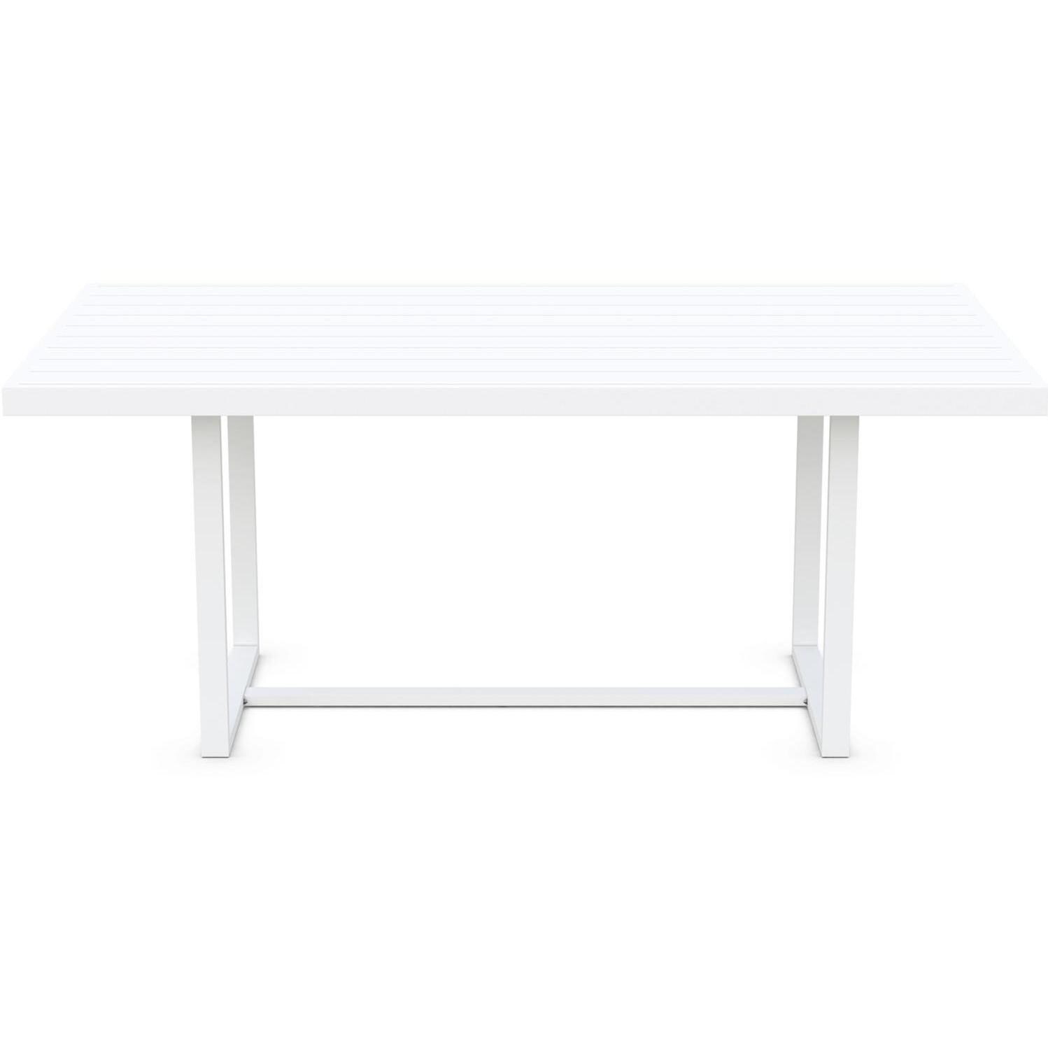 Azzurro Living Catalina 71 Inch White Aluminum Dining Table - Front - White Background thumbnail