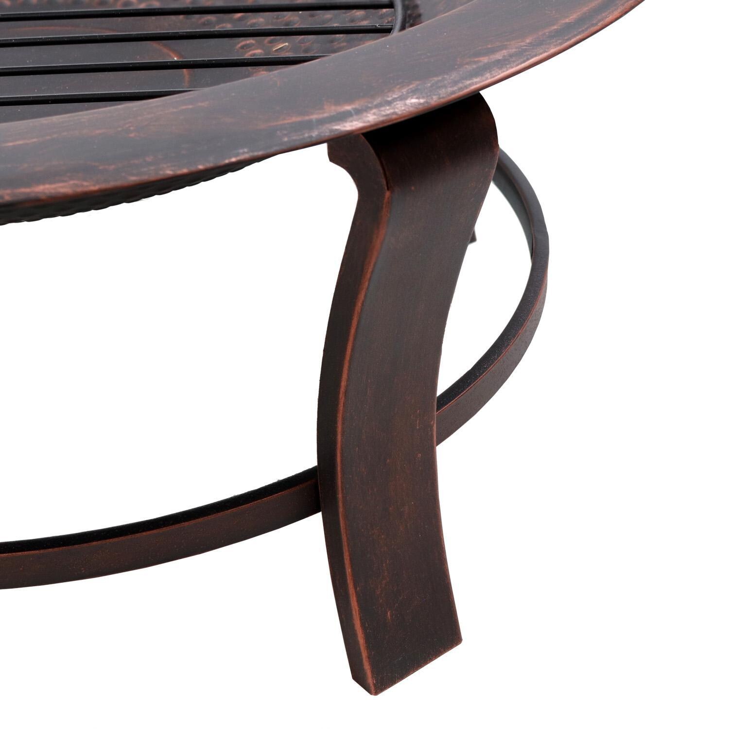 Ultimate Patio 29-Inch Steel Elevated Wood Burning Fire Pit - Leg Detail thumbnail