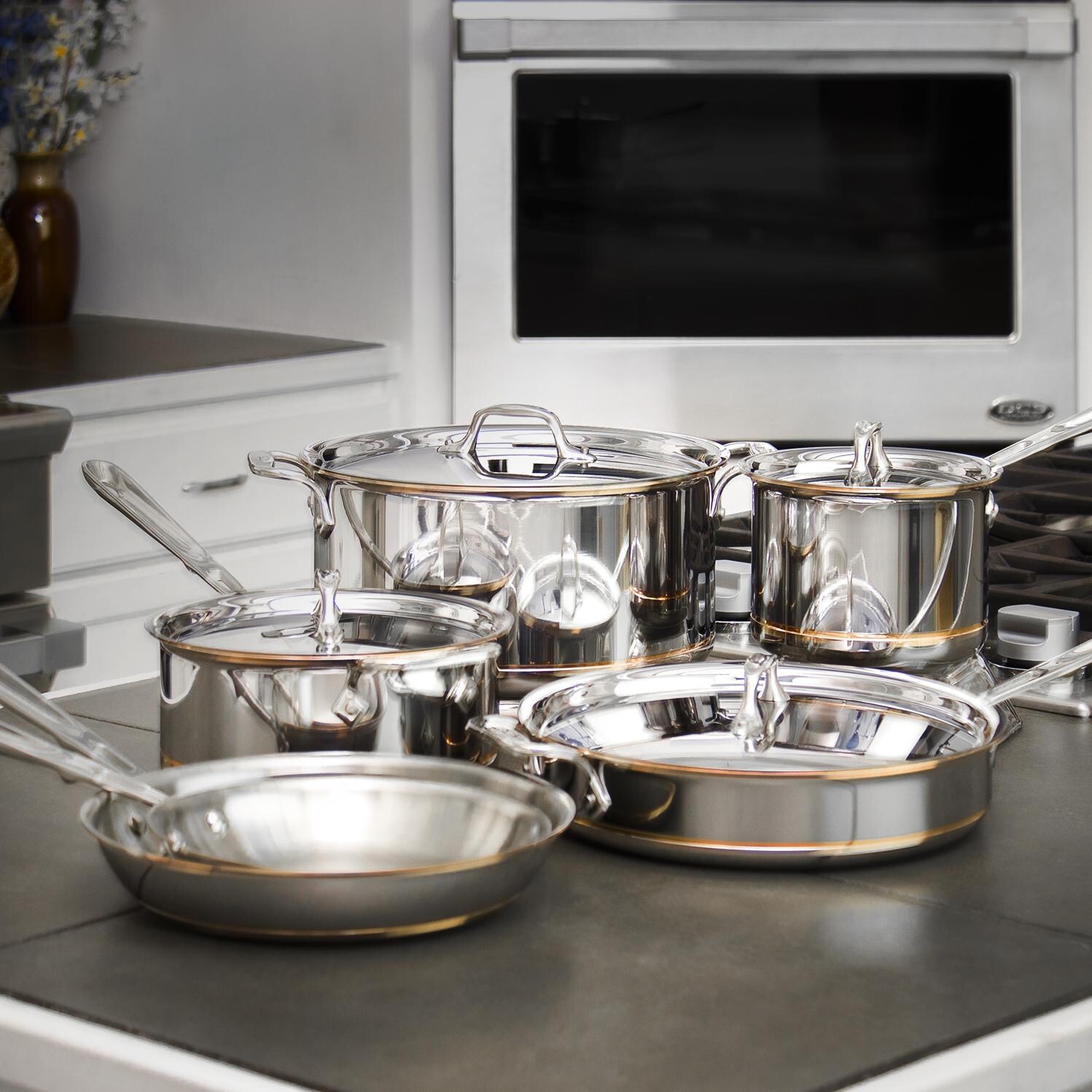 All Clad Copper Core Stainless Steel 10-Piece Cookware Set - Alternate View thumbnail
