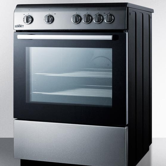 Summit Classic 24-Inch Ceramic Top Electric Range - CLRE24 - Angle View thumbnail