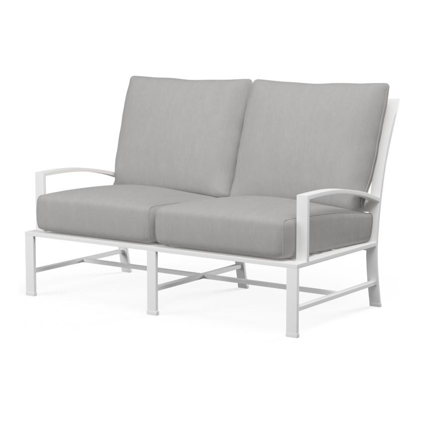 Bristol Aluminum Loveseat in White/Canvas Granite by Sunset West