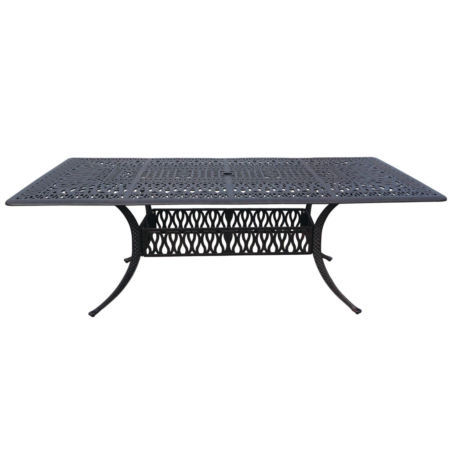 Darlee DL2052-9PC-707XL Santa Monica 9 Piece Cast Aluminum Patio Dining Set W/ 84 X 42 Inch Rectangular Table & Sesame Cushions - Dining Table thumbnail