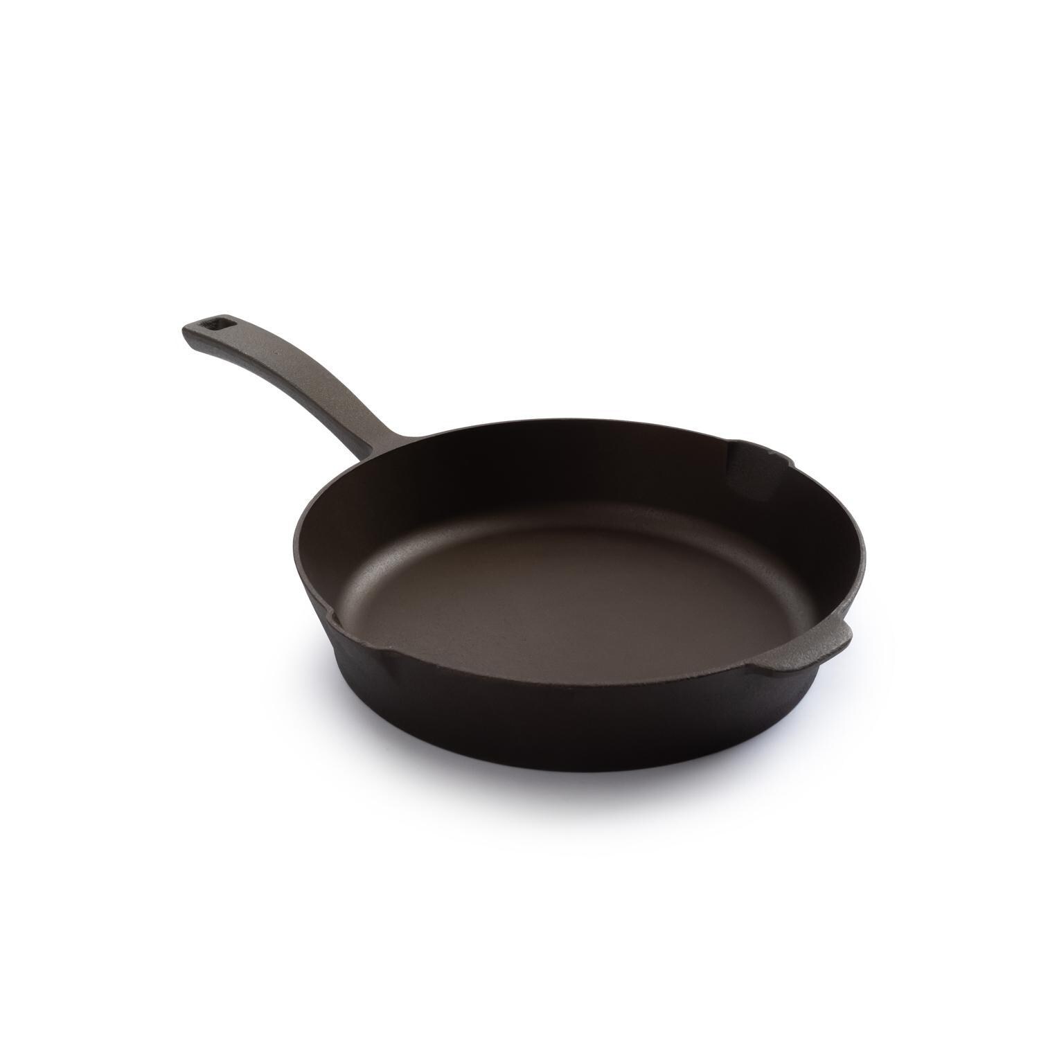 Barebones Living CKW-317 10-Inch All-In-One Cast Iron Skillet - Angled View - White Background thumbnail