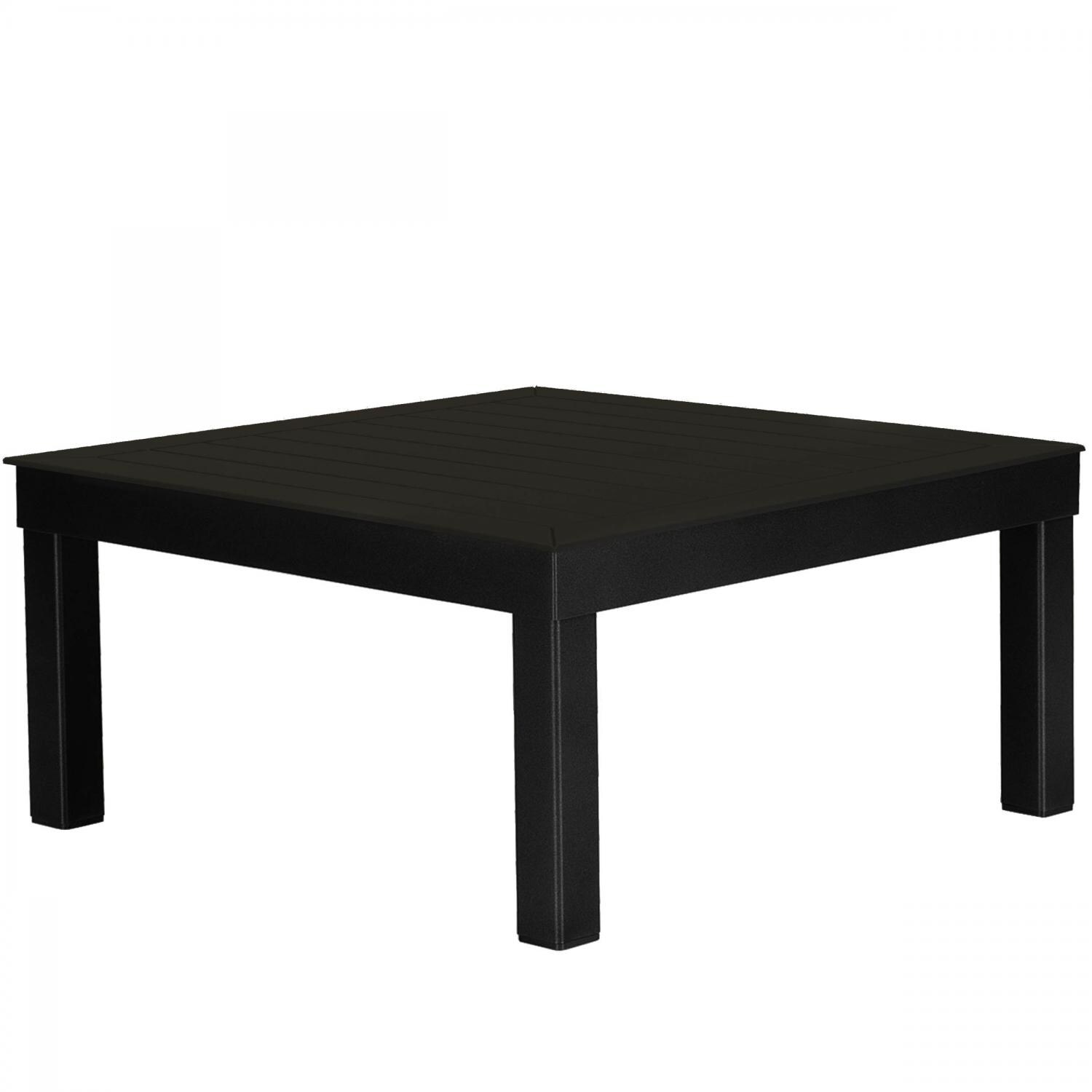 Ashbee 29 Inch Square Aluminum Coffee Table in Textured Black by Telescope Casual