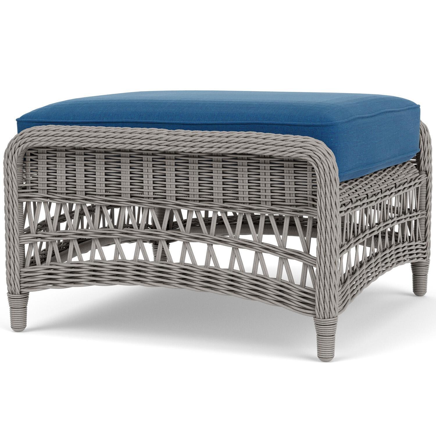 Lloyd Flanders Mackinac Ottoman in Putty Finish with Flagship Atlantis Fabric - Right Side thumbnail