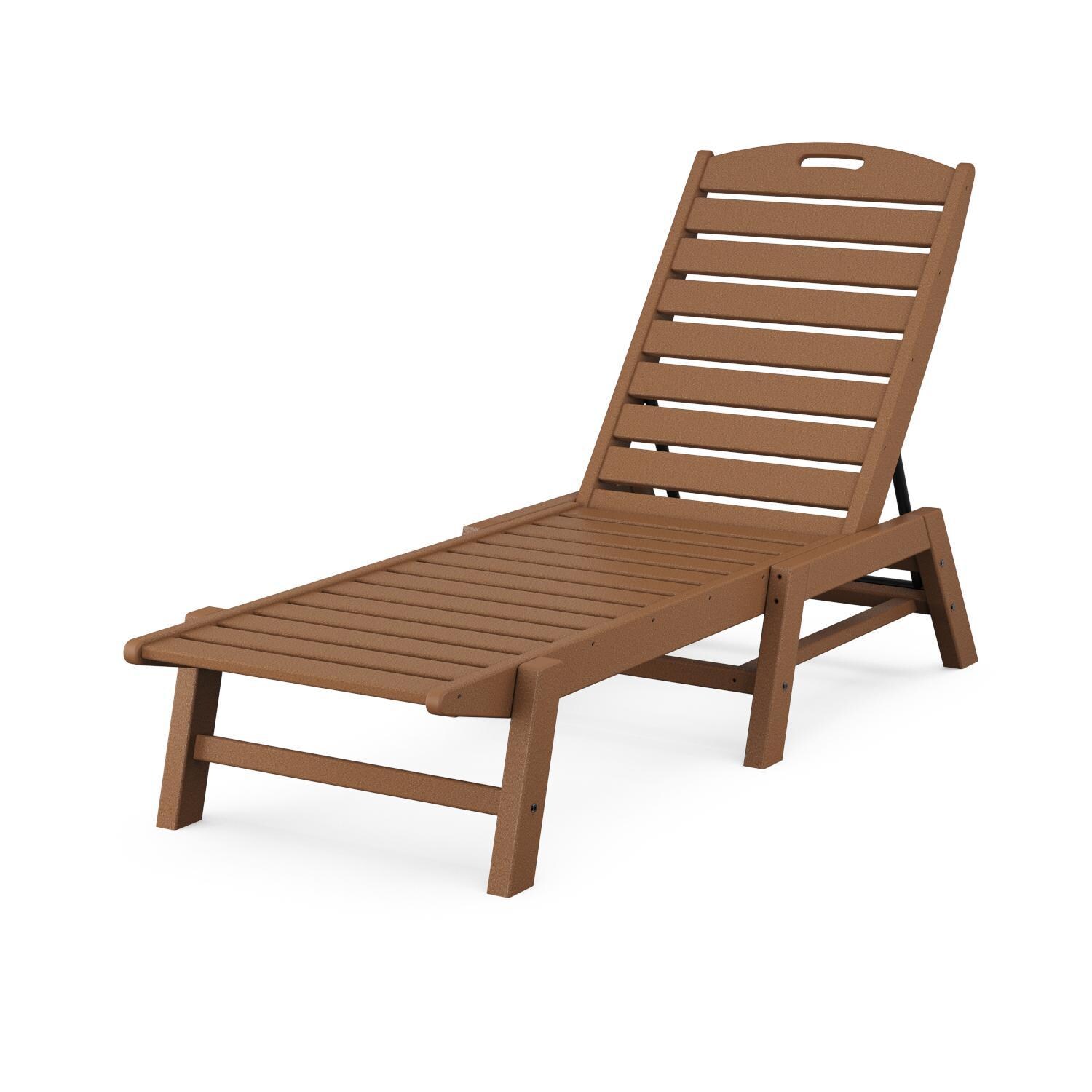 POLYWOOD Nautical Chaise - Teak - White Background thumbnail