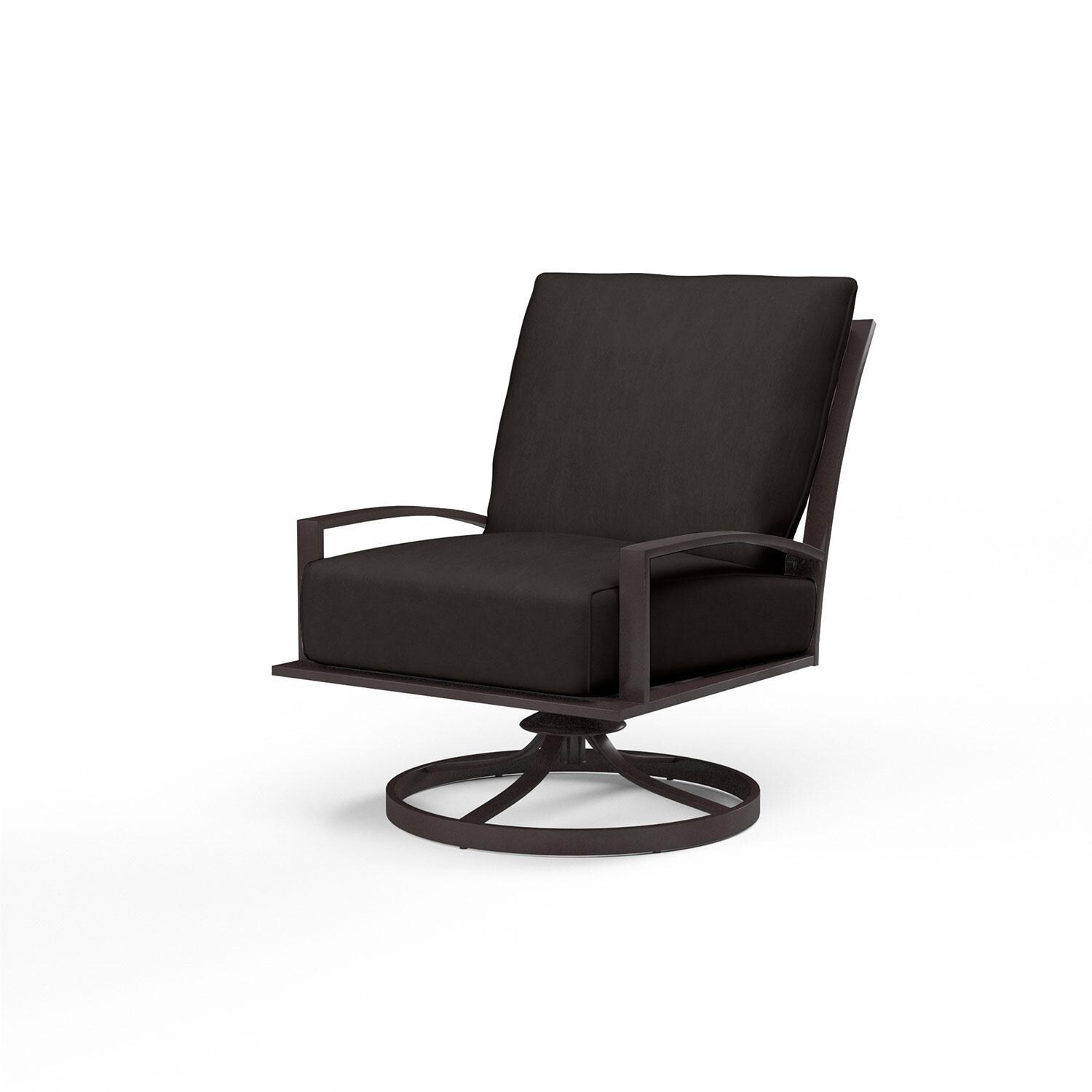 La Jolla Aluminum Patio Swivel Rocker Club in Spectrum Carbon w/ Self Welt By Sunset West - Display - White Background thumbnail