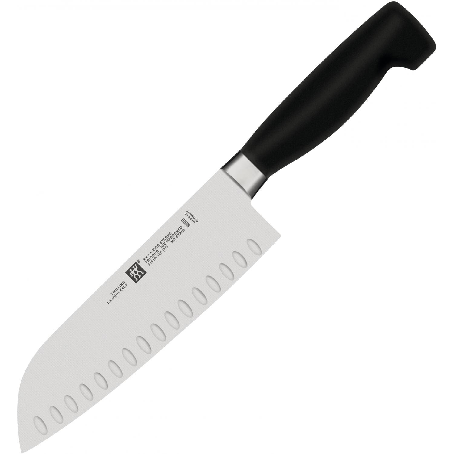 Zwilling J.A. Henckels Four Star 7-Inch Santoku Hollow Edge Knife