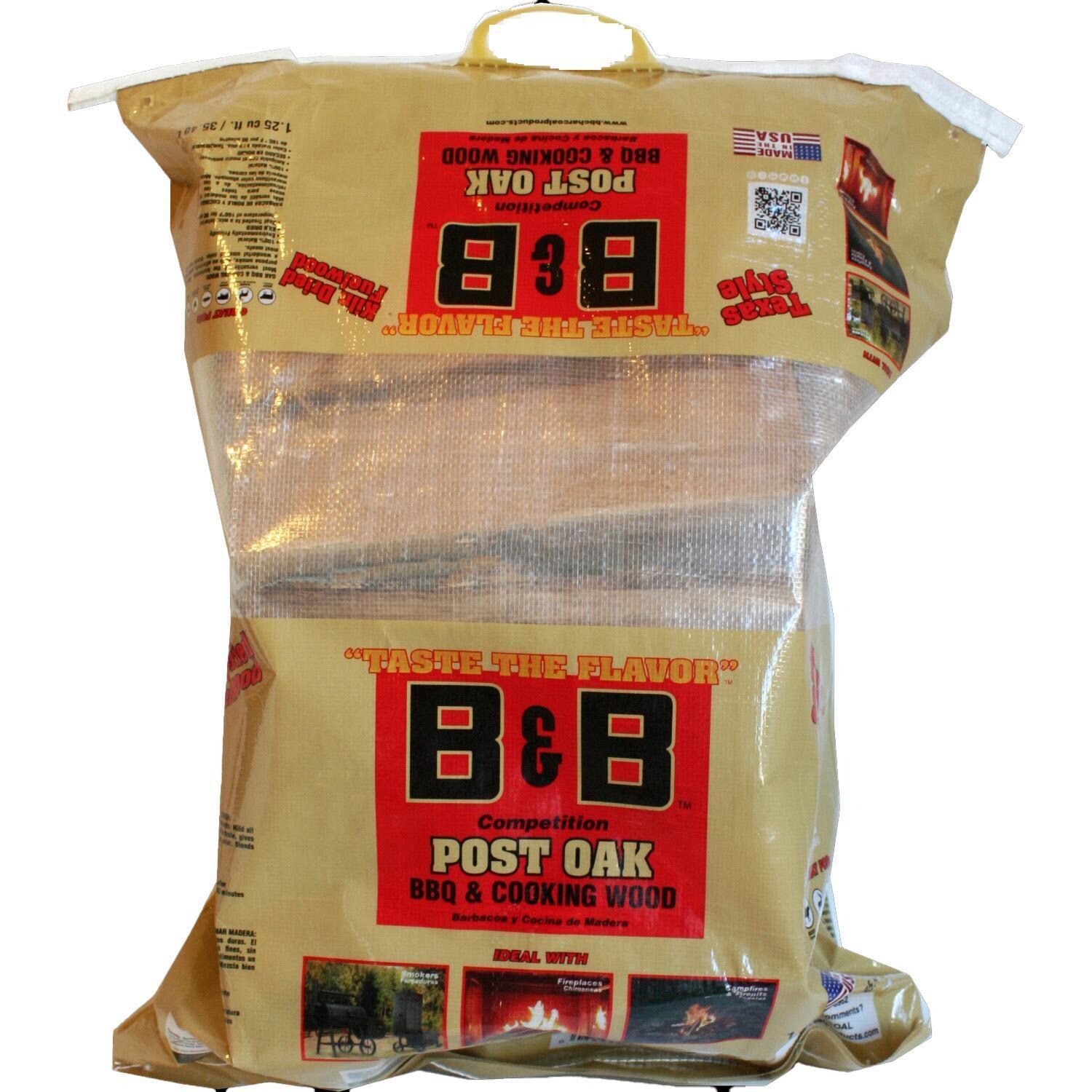 B&B 1.25 Cu Ft Post Oak Cooking Wood - White Background thumbnail