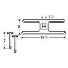 Stainless Steel H Twin, Centered, 1.25 Inch Offset Burner 10602-72601 image
