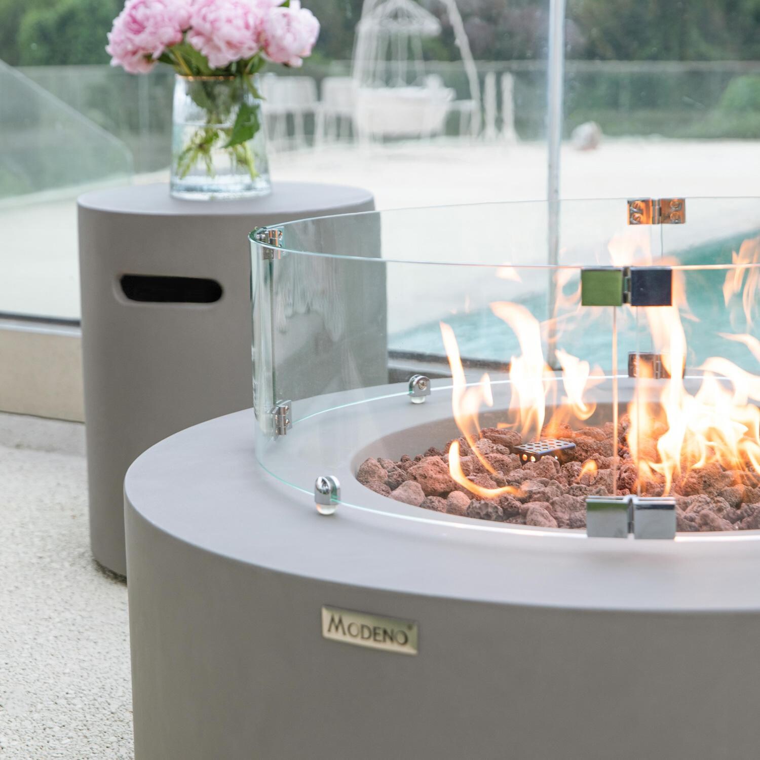 Elementi OFG132-LP Modeno Tramore 34-Inch Propane Fire Pit Table - Luminous Flame (Wind Shield Sold Separately) thumbnail