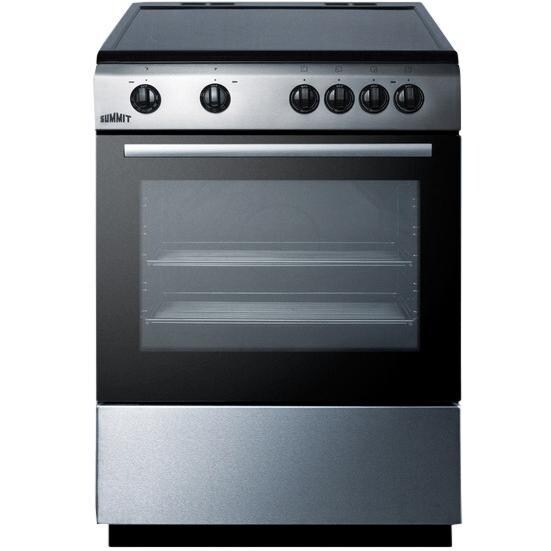 Summit Classic 24-Inch 4-Burner Slide-In Electric Range - Stainless Steel - CLRE24
