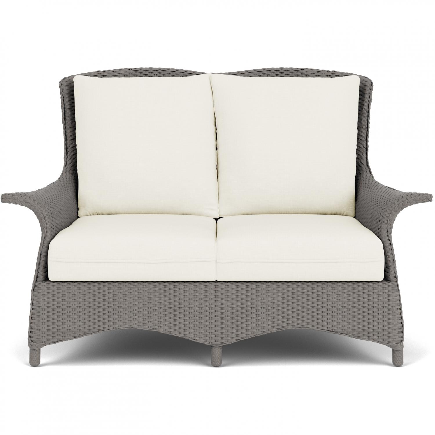 Lloyd Flanders Mandalay Loveseat in Pewter Finish with Sailcloth Salt fabric thumbnail