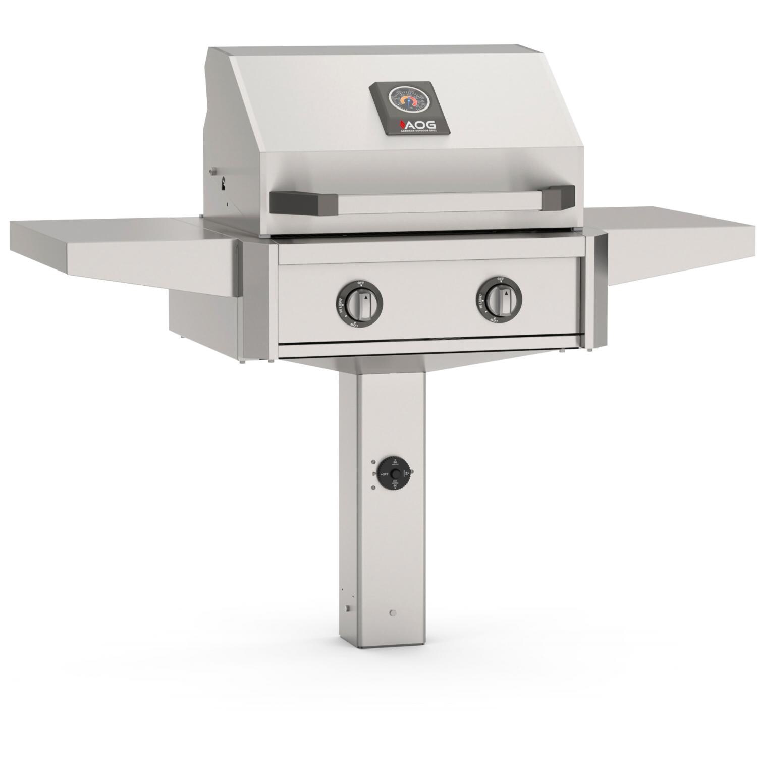 American Outdoor Grill T-Series 24-in 2-Burner Propane Grill on Accessible In Ground Post - Grill on Accessible Post - White Background thumbnail