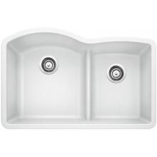 Blanco Diamond 30 X 20 Silgranit II 1-3/4 Low-Divide Double Bowl Undermount Sink - White - 441593 image