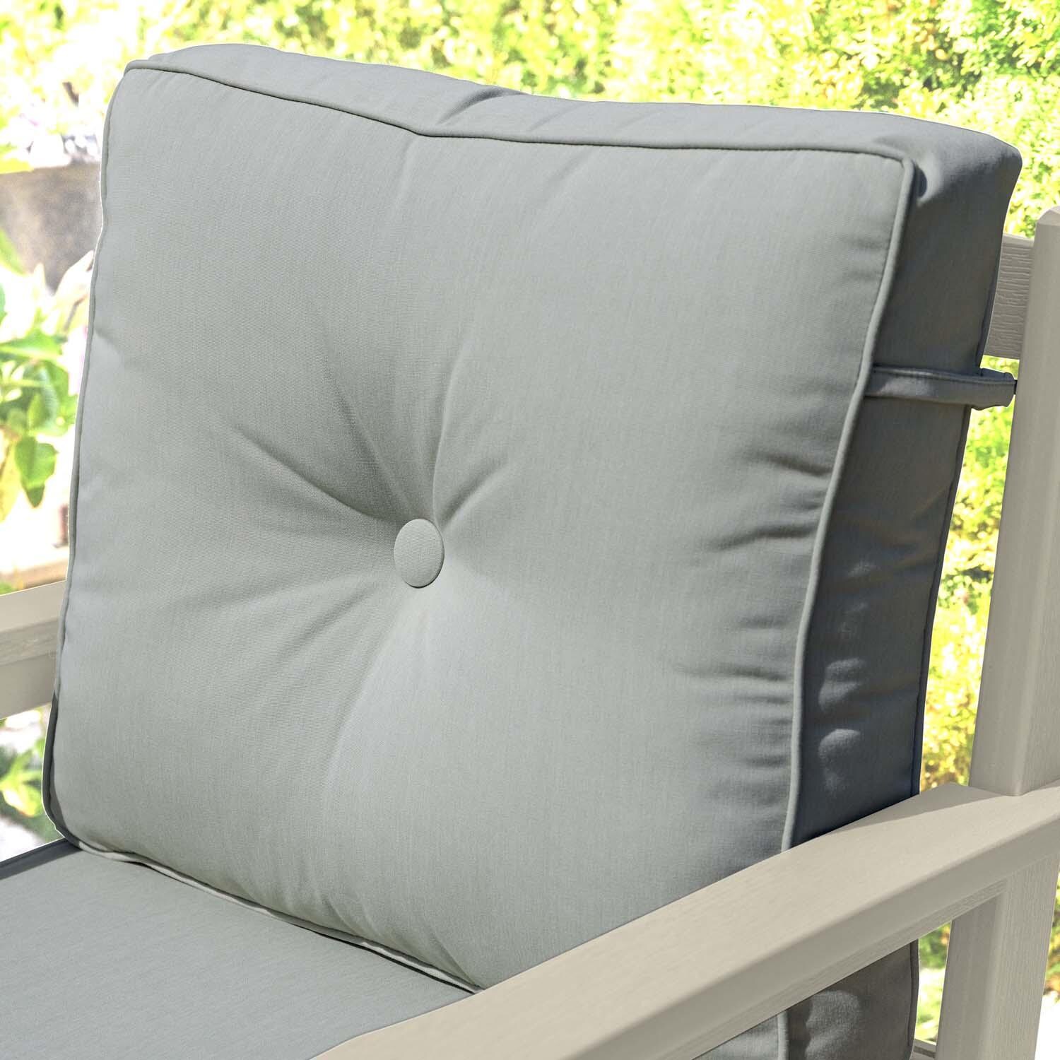 Blushing Bay 3 Pc Recycled Plastic Seating Set in Canvas Seasalt/Whitewash by Lakeview Outdoor Designs - Cushion - Detail thumbnail