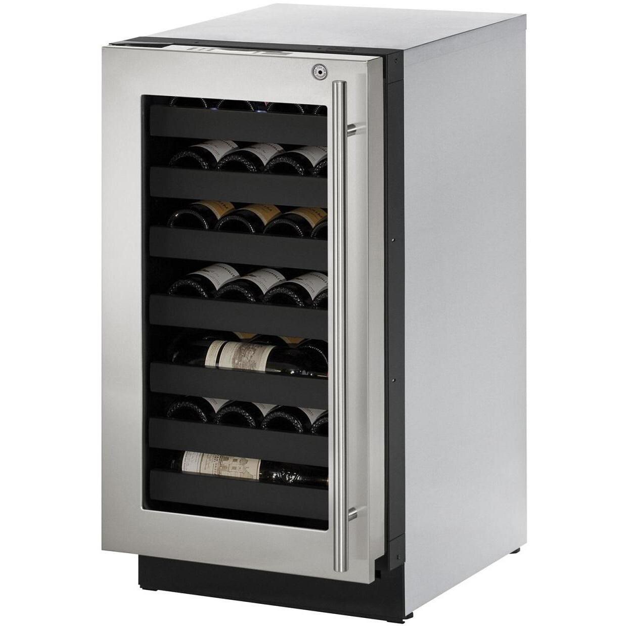 U-Line 18-Inch 31 Bottle Built-In Left Hinge Wine Captain With Lock - Stainless Steel - 3018WCS thumbnail