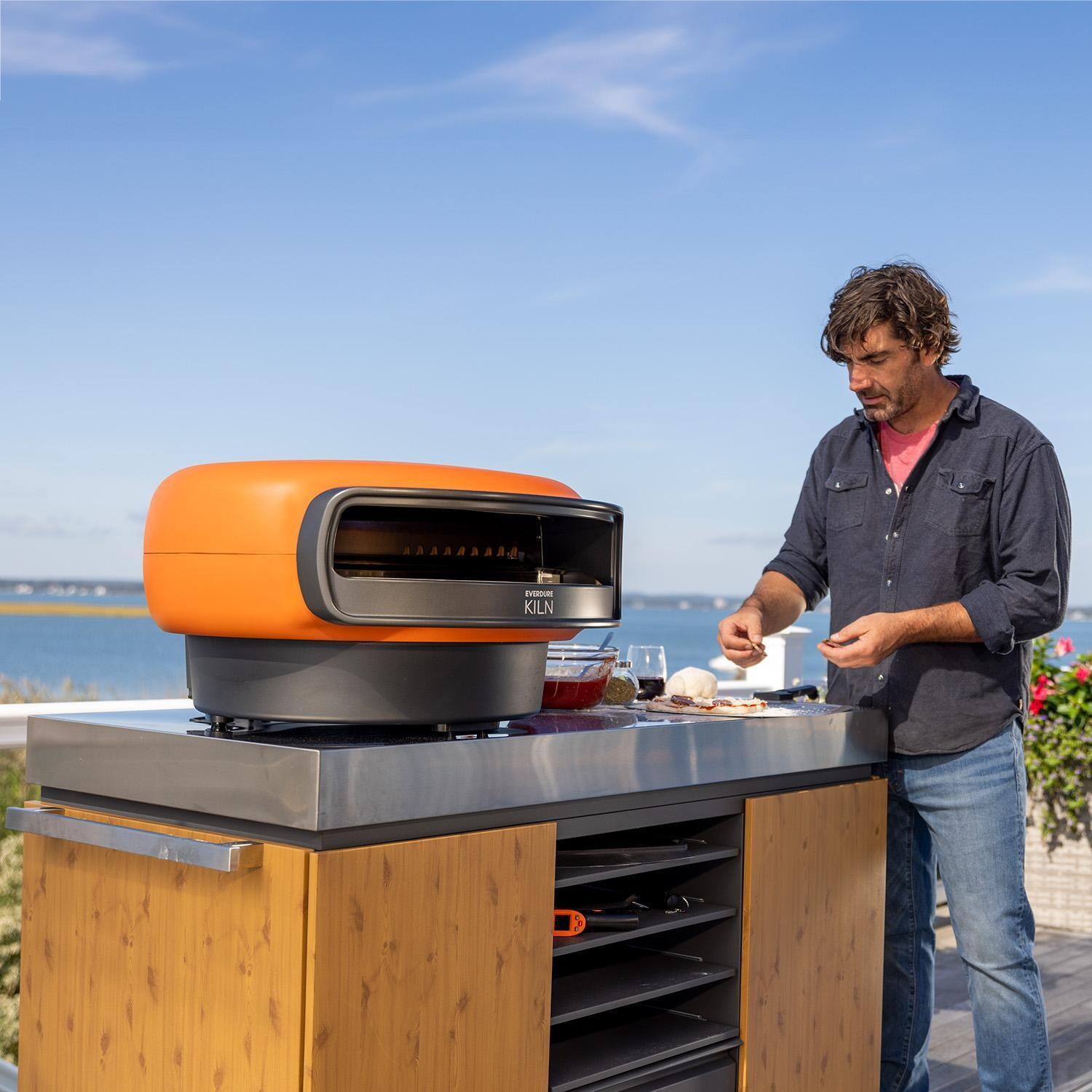 Everdure EKILN2TUSNG Kiln 2 Burner Pizza Oven - Terracotta - Lifestyle thumbnail
