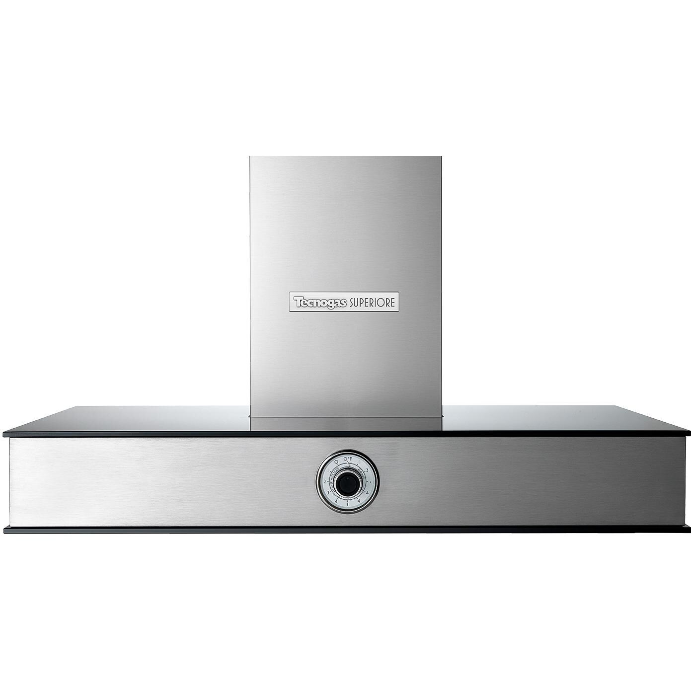 Tecnogas Superiore 36-Inch NEXT Stainless Steel / Black Glass Wall Mount Vent Hood - 600 CFM - HN361ANS