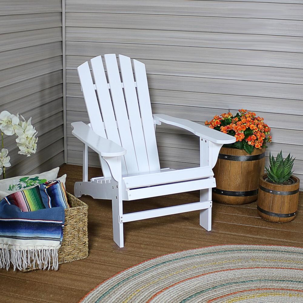Sunnydaze Decor Coastal Bliss Wooden Adirondack Chair - White - IEO-885 image