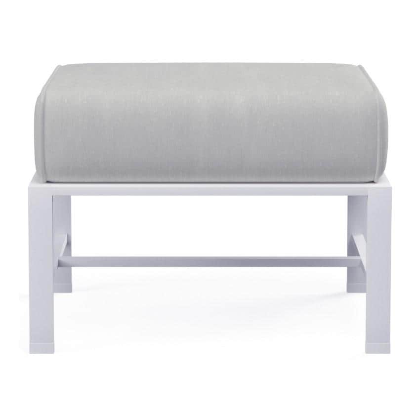Bristol Aluminum Ottoman in White/Canvas Granite by Sunset West