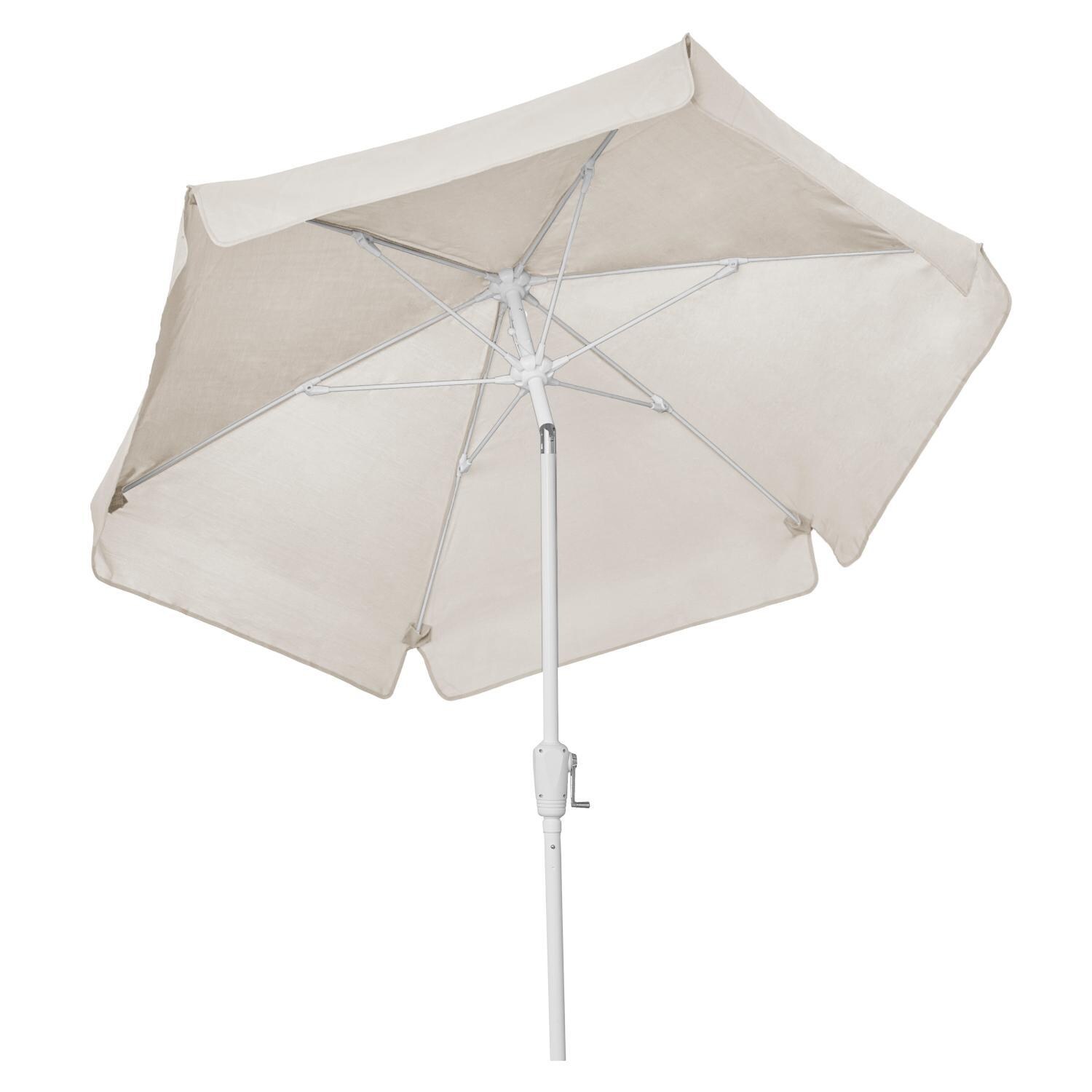 FiberBuilt 7.5 Ft Aluminum Market Patio Umbrella W/ Crank Lift & Tilt - Natural thumbnail