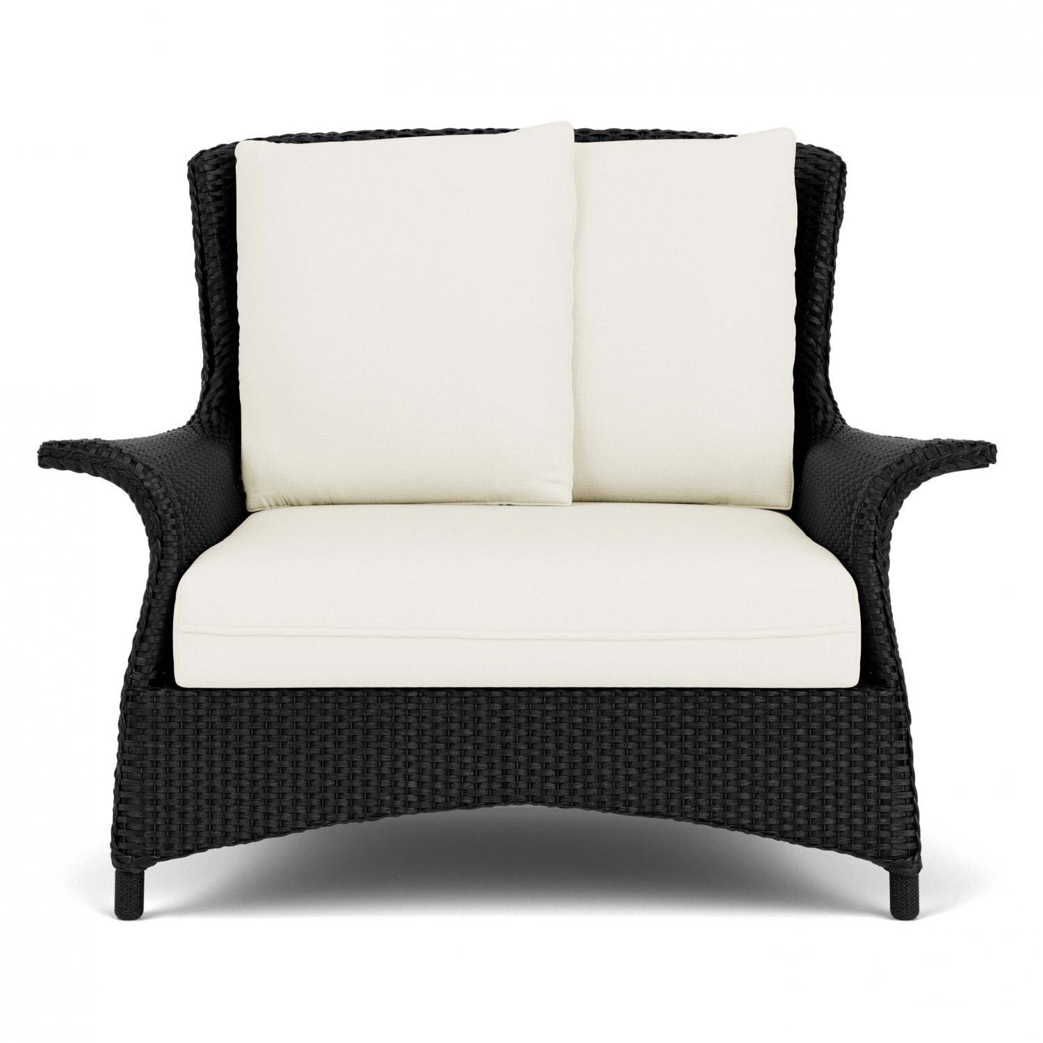 Lloyd Flanders Mandalay Chair and a Half in Ebony Finish with Sailcloth Salt Fabric thumbnail