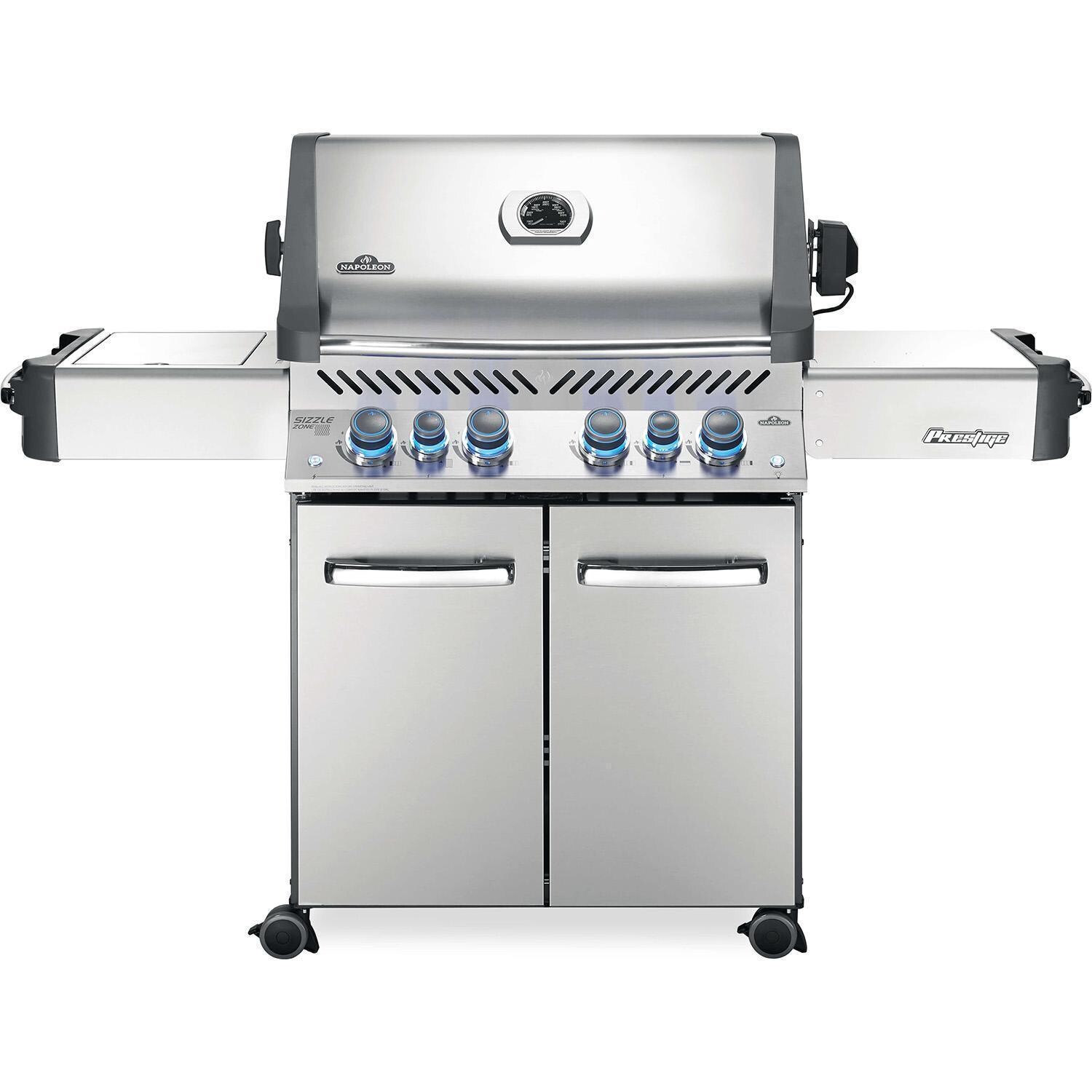 Napoleon Prestige 500 Propane Grill Bundle w/Cover, Charcoal Tray, Rotisserie Basket & Drip Trays - Prestige 500 Propane Gas Grill - Display - White Background