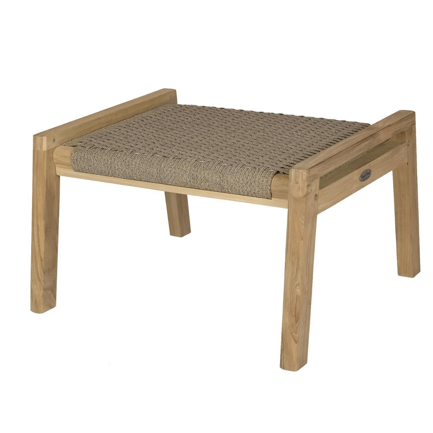 Admiral 7 Pc Conversation Set in Brown Sand by Royal Teak Collection - Ottoman - Angled - White Background thumbnail