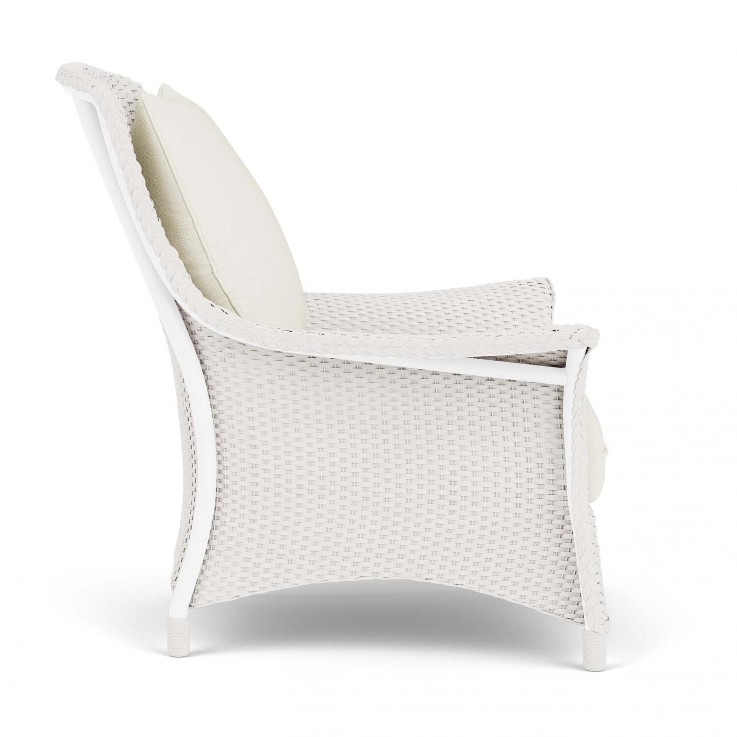 Lloyd Flanders Mandalay Lounge Chair in White Finish with Sailcloth Salt fabric - Side thumbnail