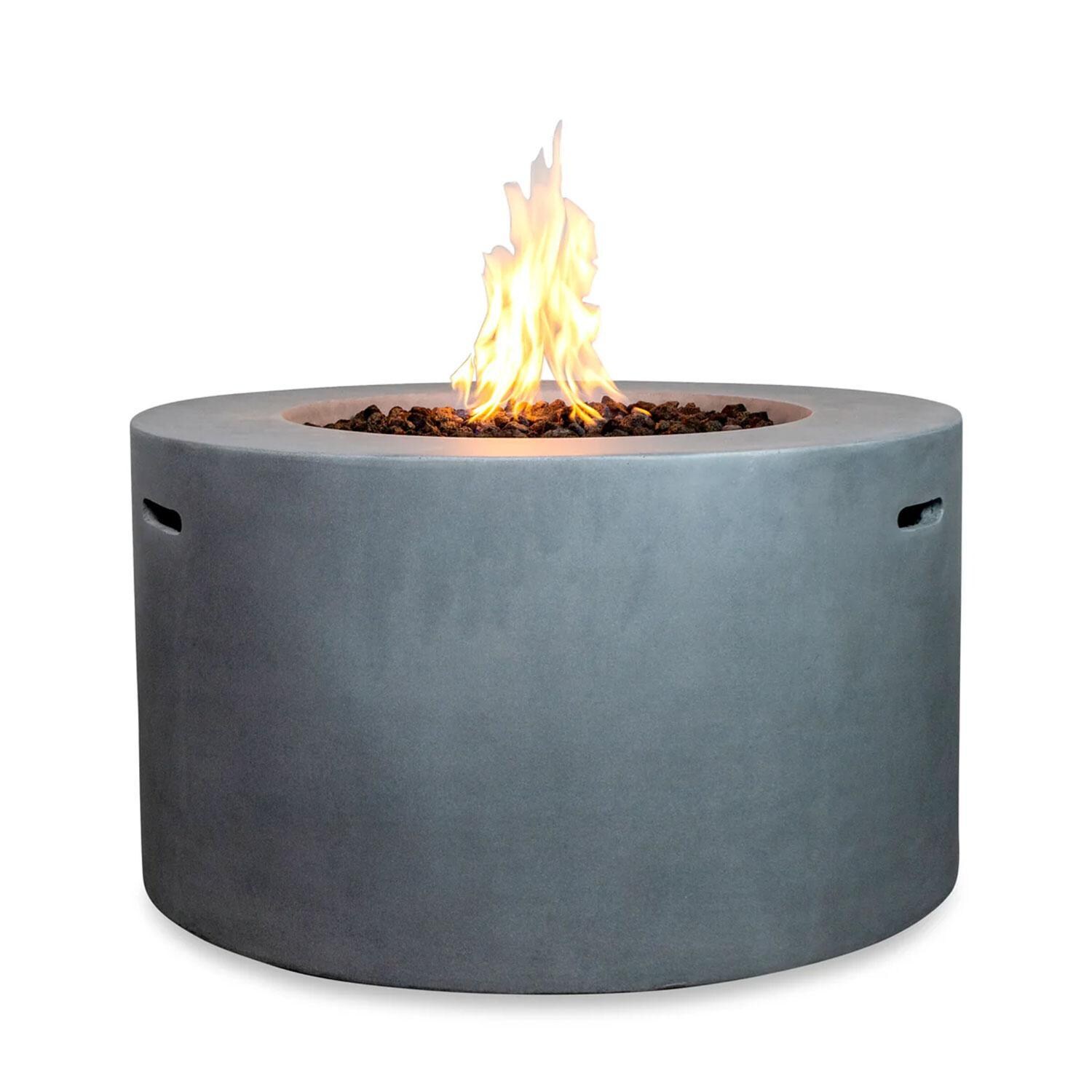Glenwood 42-in Round Concrete Propane Fire Pit w/ Push Button Ignition in Natural Gray by Lakeview Outdoor Designs - White Background thumbnail