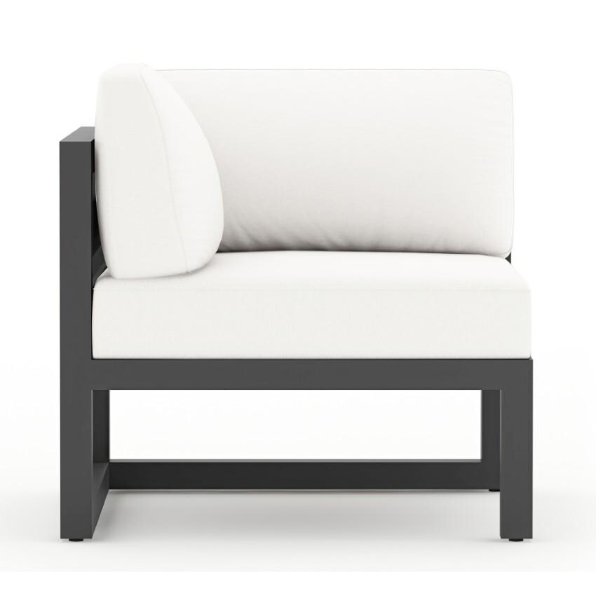 Misty Cove 4 Piece Sectional Set in Slate w/Canvas Natural Cushions by Lakeview - Left Section with Pillow - White Background thumbnail